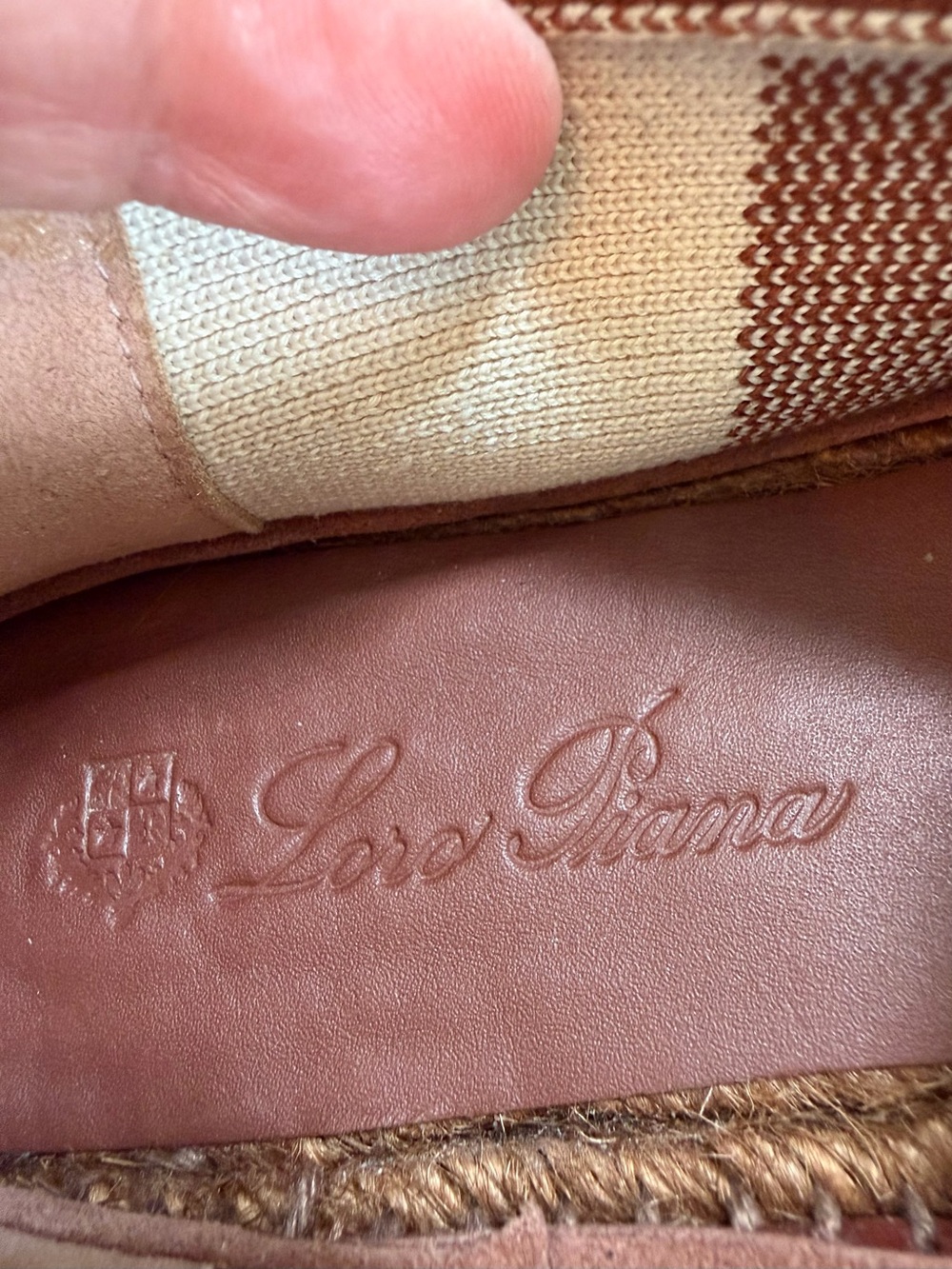 Loro Piana Seaside Walk Canvas Espadrilles Brown Cream Striped EU 37 - Picture 8 of 17